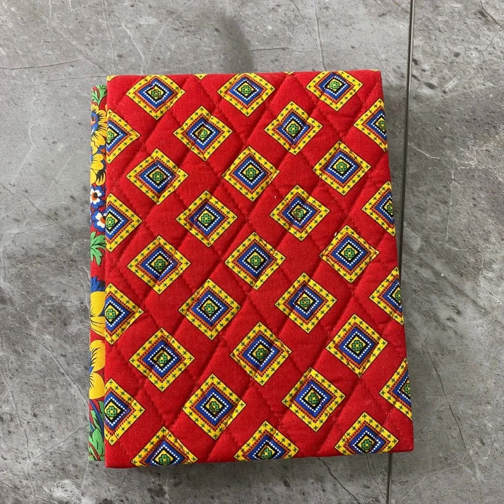 Vera Bradley Red Mediterranean Quilted Fabric Folding Double 4x6‎ Picture Frame
